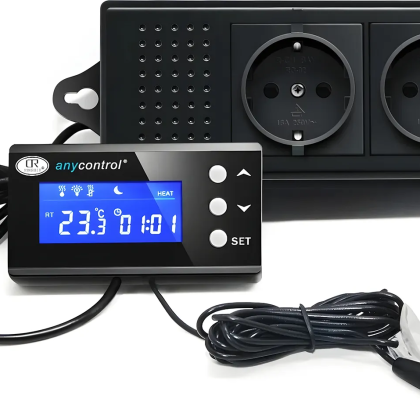 Digitální kontrolér a termostat dvouzásuvkový pro terária a akvária TC-120