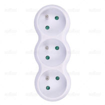 Solight rozbočka s podpěrou, 3 x 10A, bílá